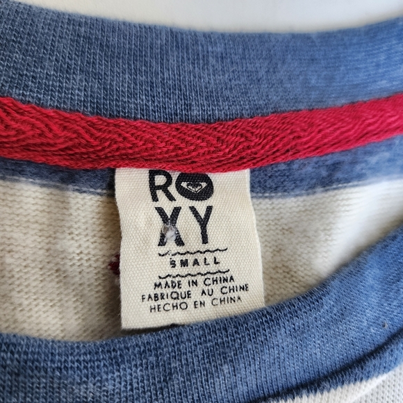 NWT Roxy Rain Shine Sweater Dress Blue Cream Striped Long Sleeve Stretch Sz S - Picture 12 of 14